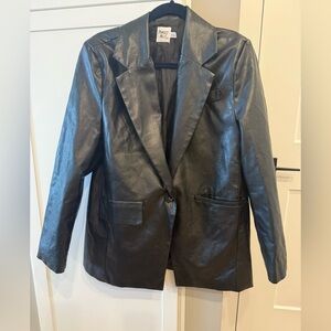 Princess Polly Faux Leather Black Jacket